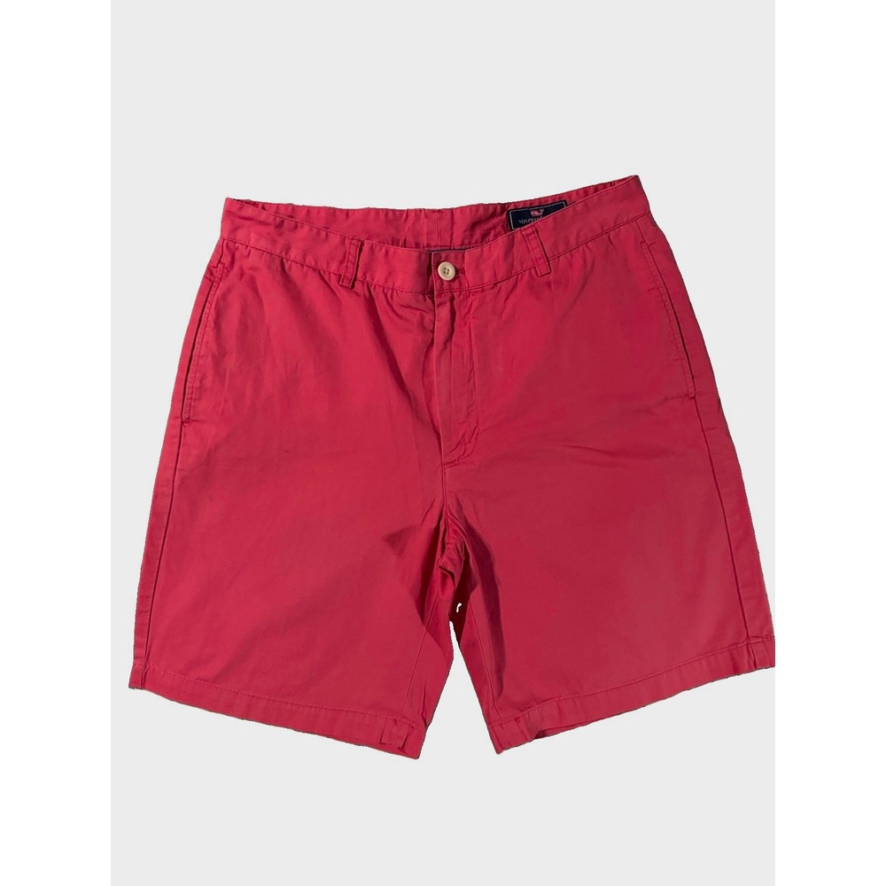 Vineyard Vines Men's Salmon Chino Cotton Shorts Regular Fit 9" Zip Whale Logo